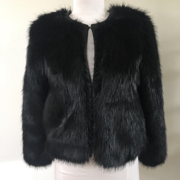 Faux Fur bomber jacket black - Picture 2 of 4